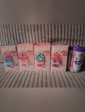 complete set 4 gui-gui Mini keychain/cell phone charms slime kits & 1 oosh Slime